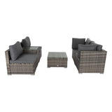 Darrahopens Furniture > Outdoor 9PCS Outdoor Furniture Modular Lounge Sofa with Wicker End Table