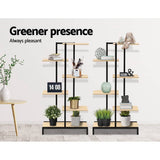 darrahopens Furniture > Outdoor Artiss 6-tier Indoor Outdoor Metal Wood Plant Stand Garden Shelf Garden Display