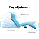 darrahopens Furniture > Outdoor Artiss Adjustable Beach Sun Pool Lounger - Blue