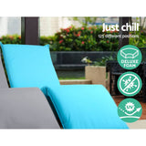 darrahopens Furniture > Outdoor Artiss Adjustable Beach Sun Pool Lounger - Blue