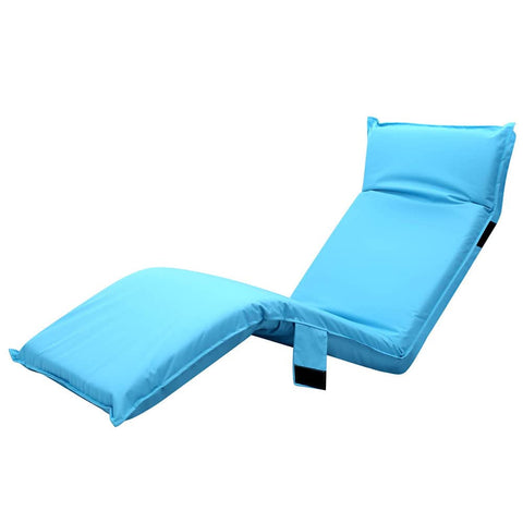 darrahopens Furniture > Outdoor Artiss Adjustable Beach Sun Pool Lounger - Blue
