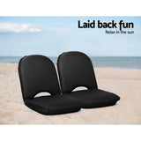 darrahopens Furniture > Outdoor Artiss Foldable Beach Sun Picnic Seat - Black