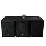 Darrahopens Furniture > Outdoor Bali 11 Piece Outdoor Dining Set - Black
