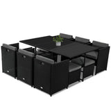 Darrahopens Furniture > Outdoor Bali 11 Piece Outdoor Dining Set - Black