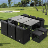 Darrahopens Furniture > Outdoor Bali 11 Piece Outdoor Dining Set - Black