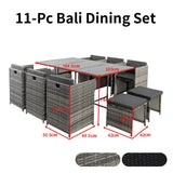 Darrahopens Furniture > Outdoor Bali 11 Piece Outdoor Dining Set - Grey