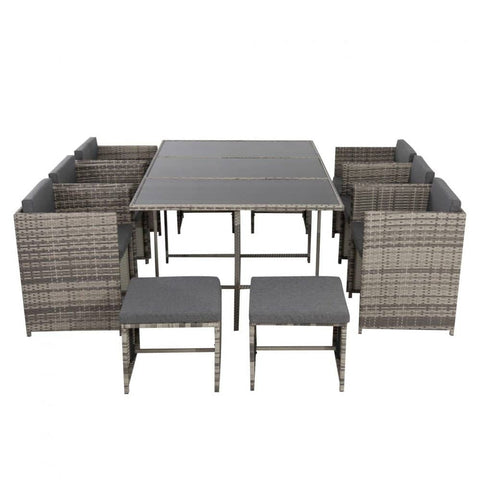 Darrahopens Furniture > Outdoor Bali 11 Piece Outdoor Dining Set - Grey