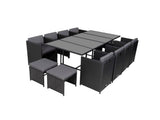 Darrahopens Furniture > Outdoor Bali 13PC  Outdoor Dining Set - Black