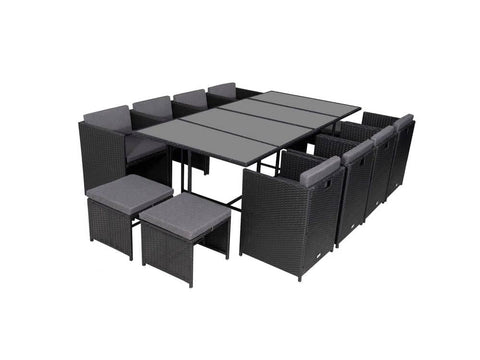 Darrahopens Furniture > Outdoor Bali 13PC  Outdoor Dining Set - Black