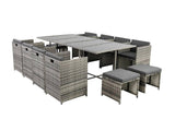Darrahopens Furniture > Outdoor Bali 13PC  Outdoor Dining Set - Grey