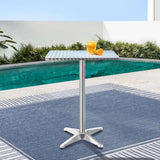 darrahopens Furniture > Outdoor Bar Table Outdoor Furniture Adjustable Aluminium Pub Cafe Indoor Square Gardeon