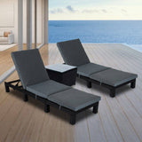 Darrahopens Furniture > Outdoor Black Rattan Sunlounge Set with Joining Coffee Table