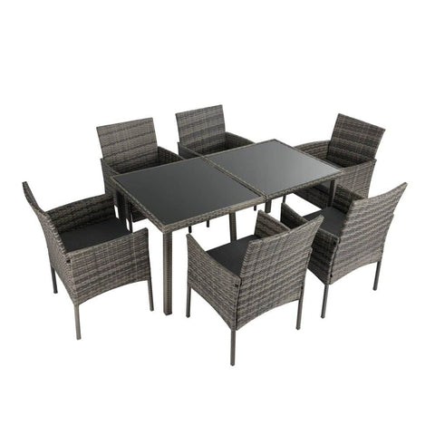 Darrahopens Furniture > Outdoor Coogee 6 Seater Outdoor Dining Set Dark Grey