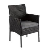 Darrahopens Furniture > Outdoor Coogee 6 Seater Wicker Outdoor Dining Set Black