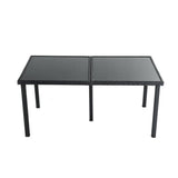 Darrahopens Furniture > Outdoor Coogee 6 Seater Wicker Outdoor Dining Set Black