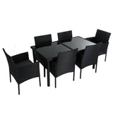 Darrahopens Furniture > Outdoor Coogee 6 Seater Wicker Outdoor Dining Set Black