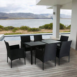 Darrahopens Furniture > Outdoor Coogee 6 Seater Wicker Outdoor Dining Set Black