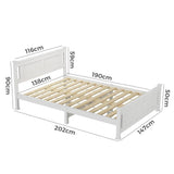 Darrahopens Furniture > Outdoor Double Solid Pine Timber Bed Frame – White