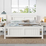 Darrahopens Furniture > Outdoor Double Solid Pine Timber Bed Frame – White