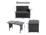 Darrahopens Furniture > Outdoor Ella 8-Seater Modular Outdoor Garden Lounge and Dining Set with Table and Stools in Black