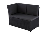 Darrahopens Furniture > Outdoor Ella 8-Seater Modular Outdoor Garden Lounge and Dining Set with Table and Stools in Black