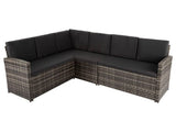 Darrahopens Furniture > Outdoor Ella 8-Seater Modular Outdoor Garden Lounge and Dining Set with Table and Stools in Dark Grey Weave