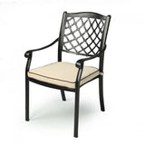 darrahopens Furniture > Outdoor Fiji Metal Outdoor Dining chair with cushions (1 pair)
