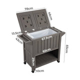 Darrahopens Furniture > Outdoor Garden Bar Serving Cart with Cooler (Taupe)