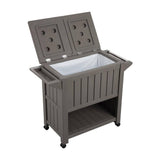 Darrahopens Furniture > Outdoor Garden Bar Serving Cart with Cooler (Taupe)
