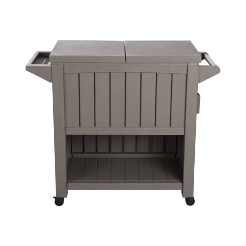 Darrahopens Furniture > Outdoor Garden Bar Serving Cart with Cooler (Taupe)