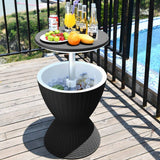 Darrahopens Furniture > Outdoor Garden Ice Cooler Table (Black)