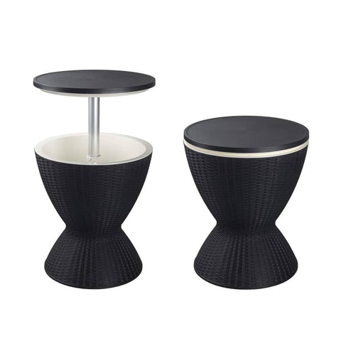 Darrahopens Furniture > Outdoor Garden Ice Cooler Table (Black)