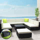 darrahopens Furniture > Outdoor Gardeon 10PC Sofa Set with Storage Cover Outdoor Furniture Wicker