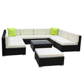 darrahopens Furniture > Outdoor Gardeon 10PC Sofa Set with Storage Cover Outdoor Furniture Wicker