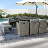 Darrahopens Furniture > Outdoor Gardeon 11 PCS Outdoor Dining Set Table Chairs Patio Lounge Setting Furniture