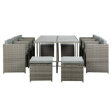Darrahopens Furniture > Outdoor Gardeon 11 PCS Outdoor Dining Set Table Chairs Patio Lounge Setting Furniture