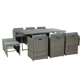 Darrahopens Furniture > Outdoor Gardeon 11 PCS Outdoor Dining Set Table Chairs Patio Lounge Setting Furniture