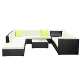 darrahopens Furniture > Outdoor Gardeon 11PC Outdoor Furniture Sofa Set Wicker Garden Patio Lounge