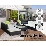 darrahopens Furniture > Outdoor Gardeon 11PC Sofa Set with Storage Cover Outdoor Furniture Wicker
