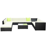 darrahopens Furniture > Outdoor Gardeon 12PC Sofa Set with Storage Cover Outdoor Furniture Wicker