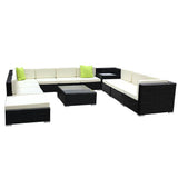 darrahopens Furniture > Outdoor Gardeon 12PC Sofa Set with Storage Cover Outdoor Furniture Wicker