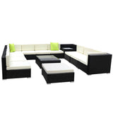 darrahopens Furniture > Outdoor Gardeon 13PC Sofa Set with Storage Cover Outdoor Furniture Wicker