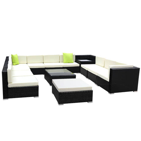 darrahopens Furniture > Outdoor Gardeon 13PC Sofa Set with Storage Cover Outdoor Furniture Wicker