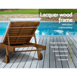 darrahopens Furniture > Outdoor Gardeon 2pc Sun Lounge Wooden Lounger Outdoor Furniture Day Bed Wheel Patio White