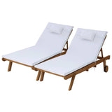 darrahopens Furniture > Outdoor Gardeon 2pc Sun Lounge Wooden Lounger Outdoor Furniture Day Bed Wheel Patio White