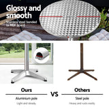 darrahopens Furniture > Outdoor Gardeon 2pcs Outdoor Bar Table Furniture Adjustable Aluminium Cafe Table Round
