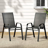 darrahopens Furniture > Outdoor Gardeon 2X Outdoor Stackable Chairs Lounge Chair Bistro Set Patio Furniture