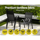 darrahopens Furniture > Outdoor Gardeon 2X Outdoor Stackable Chairs Lounge Chair Bistro Set Patio Furniture