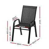 darrahopens Furniture > Outdoor Gardeon 2X Outdoor Stackable Chairs Lounge Chair Bistro Set Patio Furniture