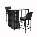Darrahopens Furniture > Outdoor Gardeon 3 PCS Outdoor Bar Table Stools Set Patio Furniture Dining Chairs Wicker